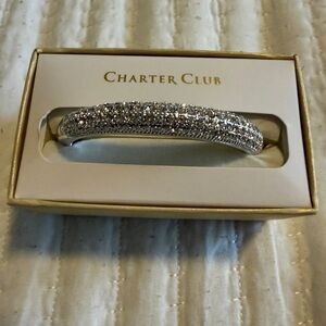 Charter Club Silver-Tone Bracelet with Sparkling Accents